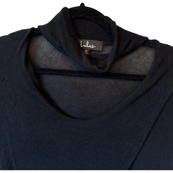 Lulus Sweater Womens Size Medium Long Sleeve Cutout Mock Neck Soft Modal Hi-Low - Picture 4 of 9